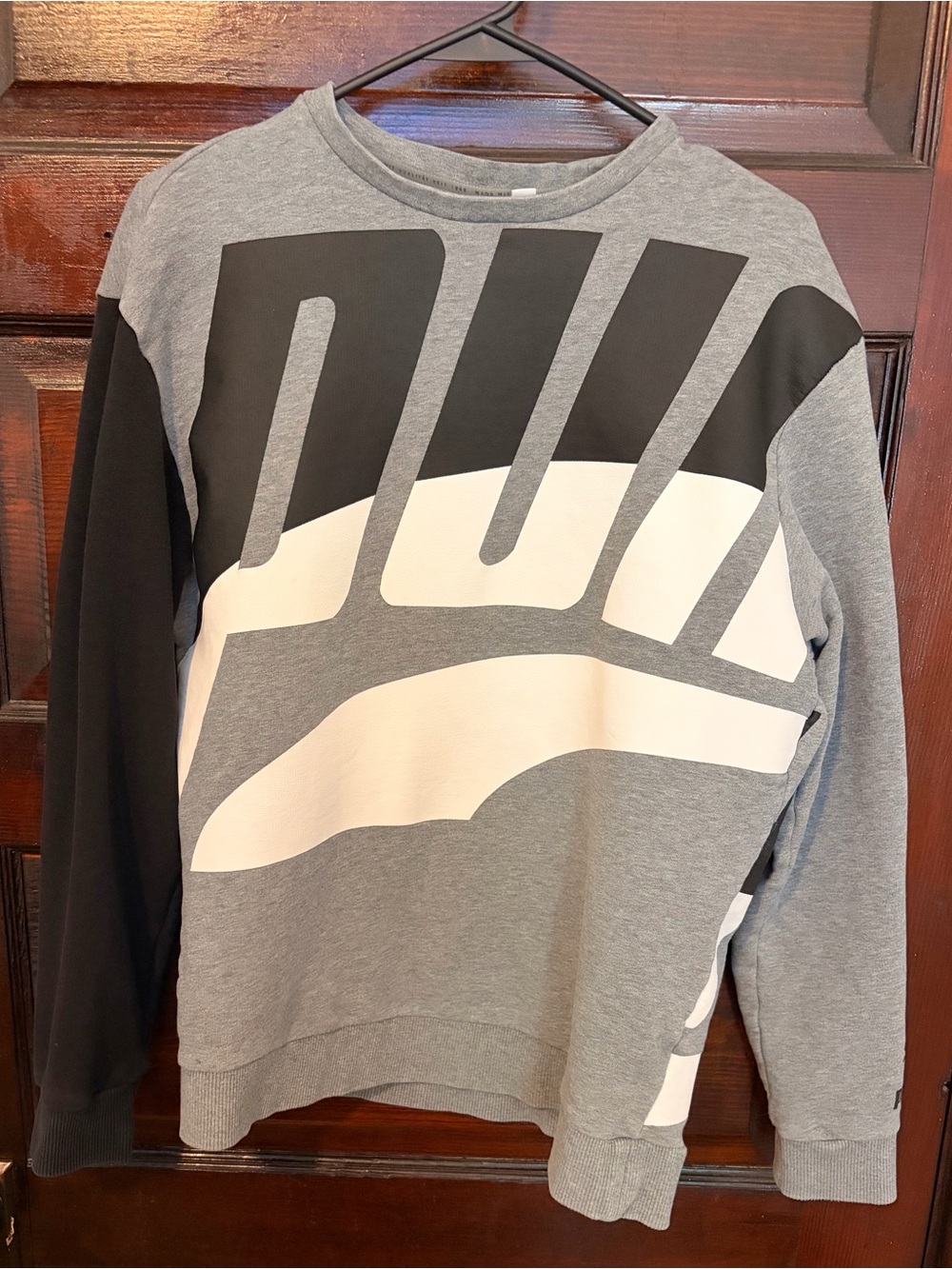 Puma Gray Crewneck with Bold Black and White Logo